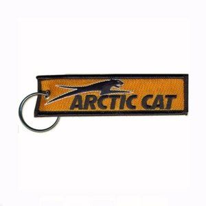 Arctic Cat Jumping Orange Keychain Embroidered NEW